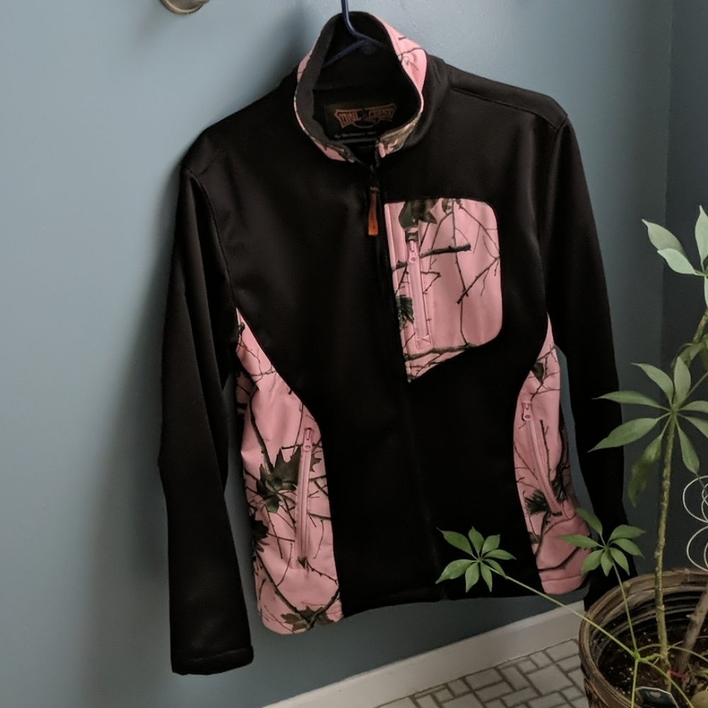 EUC Pink Forest Camo Soft Shell Jacket